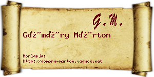Gömöry Márton névjegykártya